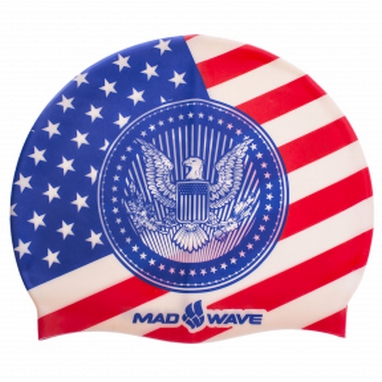 

Шапочка для плавания MadWave Usa (M055303), Синий