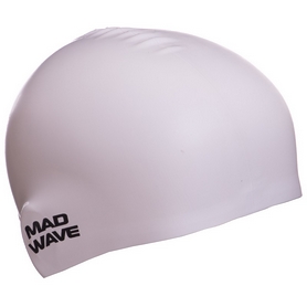 Шапочка для плавания MadWave Intensive Big белая (M053112_WHT) - Фото №2