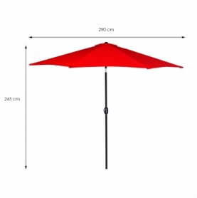 Зонт пляжный (садовый) с наклоном Springos красный, 290 см (GU0018) - Фото №3