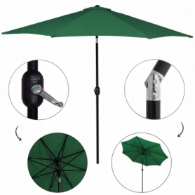 Зонт пляжный (садовый) с наклоном Springos зеленый, 290 см (GU0019) - Фото №8