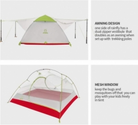 Палатка трехместная ультралегкая KingCamp Atepa Hiker III (R338) - Фото №4