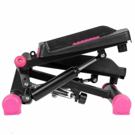 Степпер поворотный (мини-степпер) с эспандерами SportVida розовый (SV-HK0360) - Фото №8
