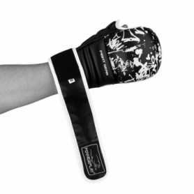Рукавиці для карате PowerPlay 3092KRT чорно-білі - Фото №3