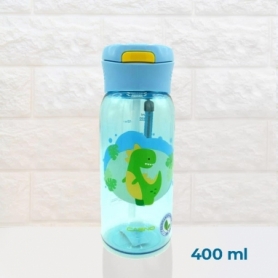 Пляшка для води CASNO 400 мл KXN-1195 Блакитна (Діно) з соломинкою - Фото №2