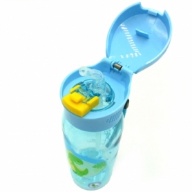 Пляшка для води CASNO 400 мл KXN-1195 Блакитна (Діно) з соломинкою - Фото №5