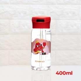 Пляшка для води CASNO 400 мл KXN-1195 Червона (краб) з соломинкою - Фото №2
