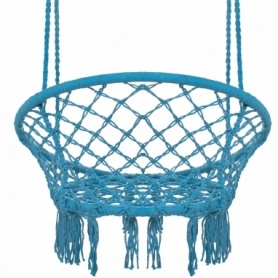 Кресло-качели подвесное (плетеное) Springos Blue (SPR0025) - Фото №5