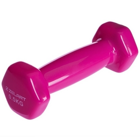 Гантель для фитнеса виниловая Zelart розовая, 0,5 кг (TA-2777-0_5_PNK)