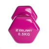 Гантель для фитнеса виниловая Zelart розовая, 0,5 кг (TA-2777-0_5_PNK) - Фото №3