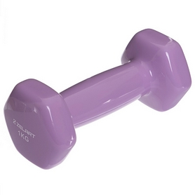 Гантель для фитнеса виниловая Zelart фиолетовая, 1 кг (TA-2777-1_VIO)