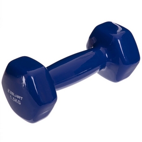 Гантель для фитнеса виниловая Zelart синяя, 1,5 кг (TA-2777-1_5_BL)