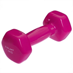 Гантель для фитнеса виниловая Zelart розовая, 1,5 кг (TA-2777-1_5_PNK)