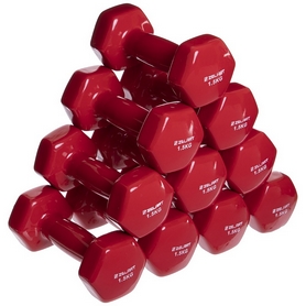 Гантель для фитнеса виниловая Zelart красная, 1,5 кг (TA-2777-1_5_RED) - Фото №5