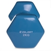 Гантель для фитнеса виниловая Zelart голубая, 2 кг (TA-2777-2_CYAN) - Фото №3