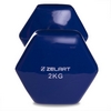 Гантель для фитнеса виниловая Zelart синяя, 2 кг (TA-2777-2_BL) - Фото №3