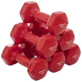 Гантель для фитнеса виниловая Zelart красная, 3 кг (TA-2777-3_RED) - Фото №4