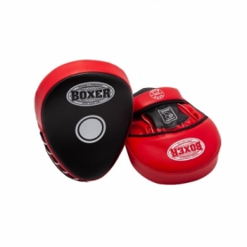 Лапы боксерские гнутые кожвинил Boxer черно-красные, 0,8 мм (2013-01R)