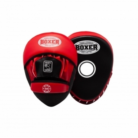 Лапы боксерские гнутые кожвинил Boxer черно-красные, 0,8 мм (2013-01R) - Фото №3