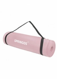 Коврик (мат) для йоги и фитнеса Springos NBR Pink, 183х61х1 см (YG0030) - Фото №3