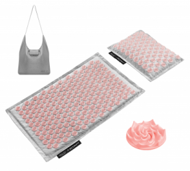 Коврик акупунктурный с подушкой (Аппликатор Кузнецова) 4FIZJO Eco Mat Grey/Pink, 68 x 42 см (4FJ0228)