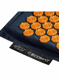 Коврик акупунктурный с подушкой (Аппликатор Кузнецова) 4FIZJO Eco Mat Navy Blue/Orange, 68 x 42 см (4FJ0229) - Фото №4