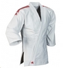 Кимоно для дзюдо Adidas Judo Uniform Club белое с красными полосами - Фото №2