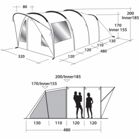 Палатка пятиместная Outwell Lawndale 500 Grey (111163) - Фото №2