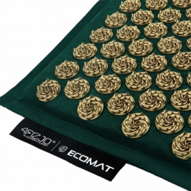 Коврик акупунктурный с подушкой (Аппликатор Кузнецова) 4FIZJO Eco Mat Navy Green/Gold, 68 x 42 см (4FJ0251) - Фото №7