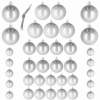 Набор елочных шаров Springos d=8, 7, 6, 5, 3 см серебристый, 37 шт (CA0144) - Фото №7