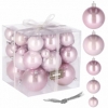 Набор елочных шаров Springos d=8, 7, 6, 5, 3 см розовый, 37 шт (CA0145)