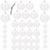 Набор елочных шаров Springos d=8, 7, 6, 5, 3 см белый, 37 шт (CA0146) - Фото №4