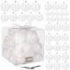 Набор елочных шаров Springos d=8, 7, 6, 5, 3 см белый, 37 шт (CA0146) - Фото №5