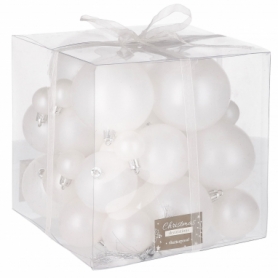 Набор елочных шаров Springos d=8, 7, 6, 5, 3 см белый, 37 шт (CA0146) - Фото №7
