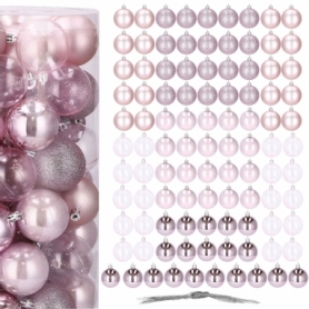 Набор елочных шаров Springos d=6 см розовый, 100 шт (CA0167) - Фото №10