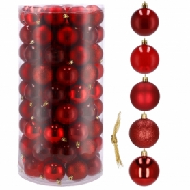 Набор елочных шаров Springos d=6 см красный, 100 шт (CA0168)