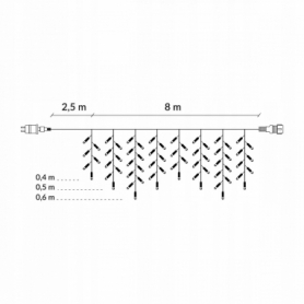 Гирлянда бахрома уличная (наружная) Springos LED Cold White, 8 м (200) (CL0200) - Фото №7