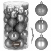 Набор елочных шаров Springos d=6, 5, 4 см серый, 30 шт (CA0173)