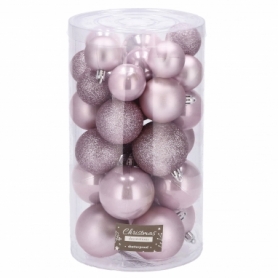 Набор елочных шаров Springos d=6, 5, 4 см розовый, 30 шт (CA0175) - Фото №8