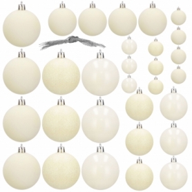 Набор елочных шаров Springos d=6, 5, 4 см кремовый, 30 шт (CA0176) - Фото №6