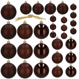 Набор елочных шаров Springos d=6, 5, 4 см коричневый, 30 шт (CA0177) - Фото №6