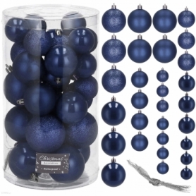 Набор елочных шаров Springos d=6, 5, 4 см темно синий, 30 шт (CA0181) - Фото №8