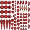 Набор елочных игрушек Springos d=4-6 см, h=4-13 см красный, 72 шт (CA0160) - Фото №9