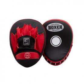 Лапы боксерские гнутые Boxer черно-красные, 1 мм (2011-01R)