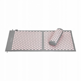 Коврик акупунктурный с валиком (Аппликатор Кузнецова) 4FIZJO Grey/Pink, 128 x 48 см (4FJ0288) - Фото №3