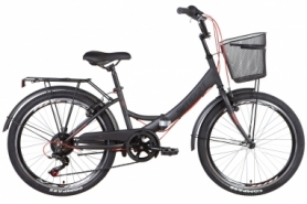 Велосипед складной Formula SMART - 24", рама - 15", темно-серый с красным (OPS-FR-24-376)