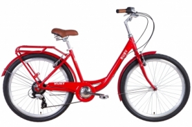 Велосипед городской женский Dorozhnik RUBY - 26", рама - 17", красный (OPS-D-26-152)
