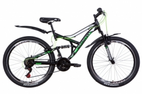Велосипед горный Discovery CANYON - 26", рама - 17,5", черно-зеленый с белым (OPS-DIS-26-346)