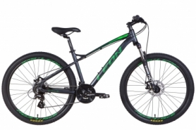 Велосипед горный Leon XC-90 SE AM Hydraulic lock out DD - 27,5", рама - 16,5", графитовый с зеленым (OPS-LN-27.5-110)