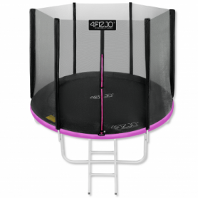 Батут с защитной сеткой и лестницей 4FIZJO Classic Black/Pink 8FT, 252 см (4FJ0305)