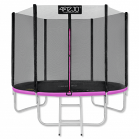 Батут с защитной сеткой и лестницей 4FIZJO Classic Black/Pink 8FT, 252 см (4FJ0305) - Фото №5
